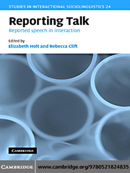 Title details for Reporting Talk by Elizabeth Holt - Available